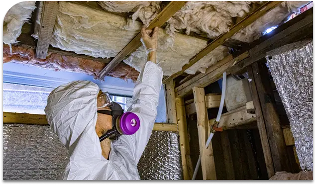Asbestos removal contractor performing an inspection